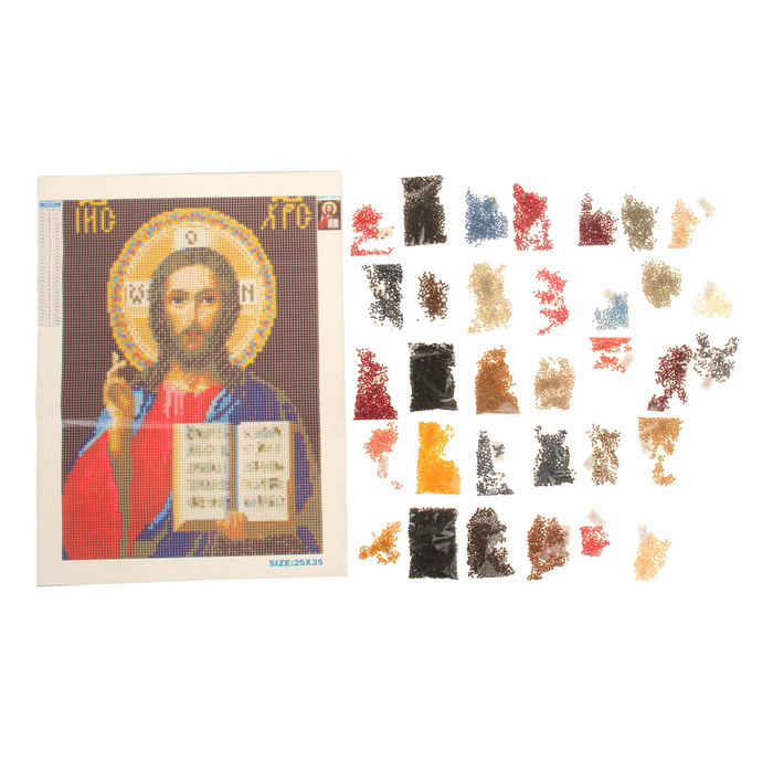 Алмазная вышивка 25*35 "Спас Вседержитель" холст,емкость,стержень