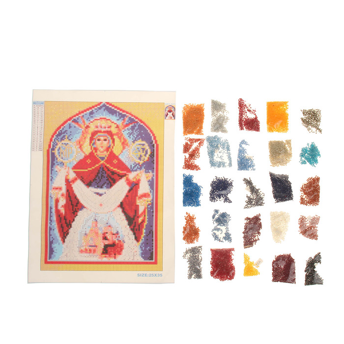 Алмазная вышивка 25*35 " Святая Проскева Пятница" холст,емкость,стержень