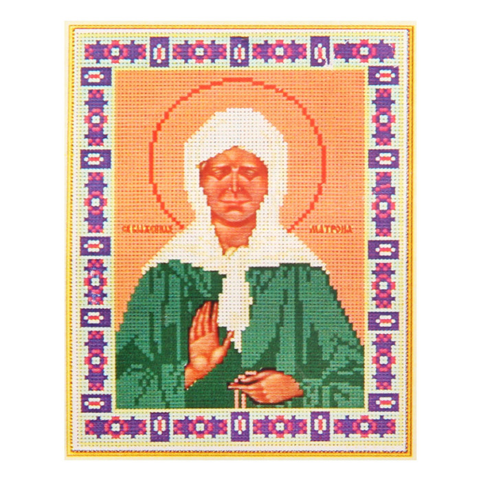 Алмазная вышивка 25*35 "Блаженная Матрона"  холст,емкость,стержень