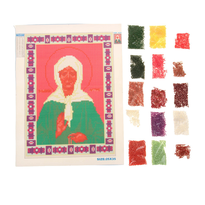 Алмазная вышивка 25*35 "Блаженная Матрона" холст,емкость,стержень