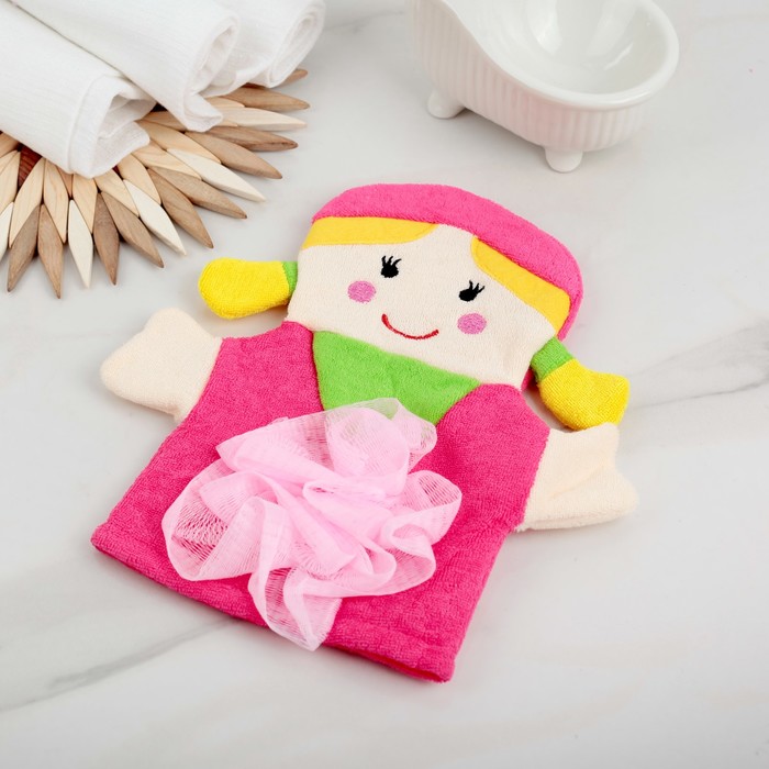 Мочалка варежка детская "Девочка"