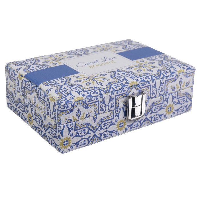 Шкатулка кожзам для украшений "Сладкая любовь" 5,5х18,5х13 см