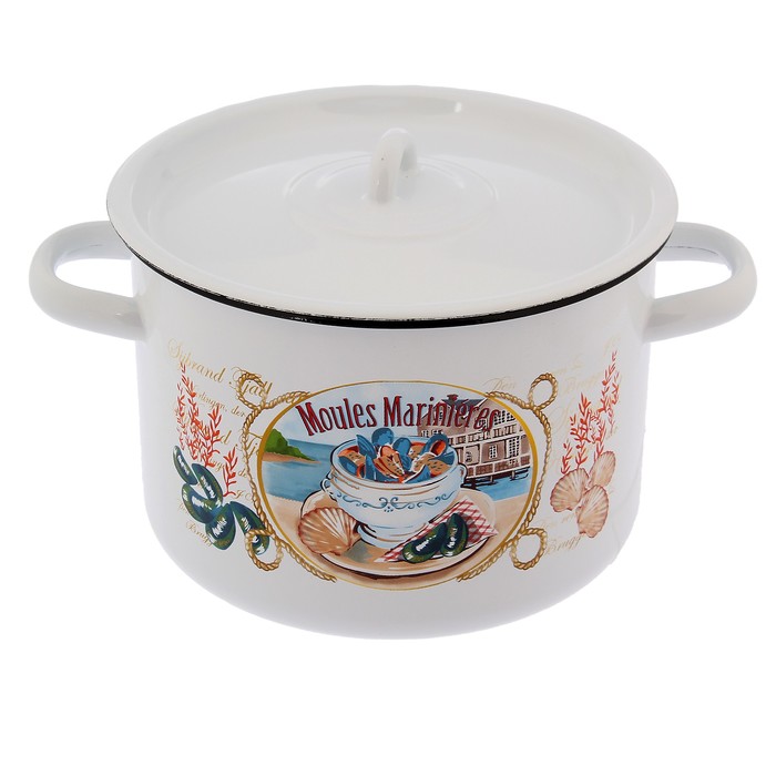 Набор кастрюль "Устрицы", 3 предмета: 2,9 л, 4,5 л, 7 л, цвет белый