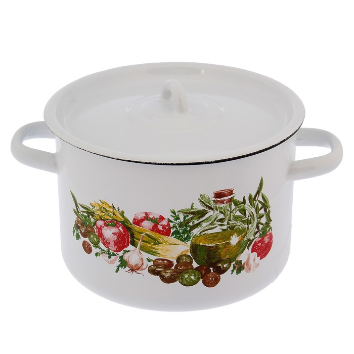 Набор кастрюль "Натюрморт", 3 предмета: 2,9 л, 4,5 л, 7 л, цвет белый