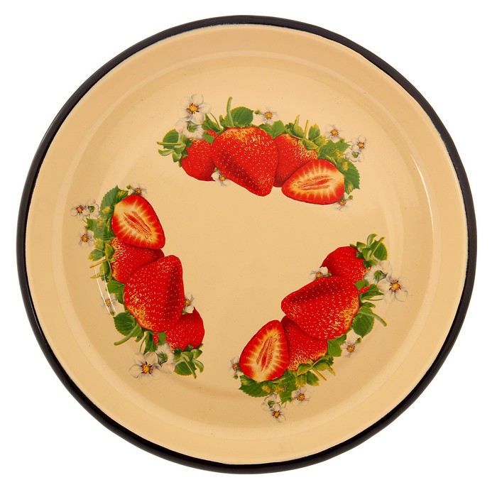 Тарелка 500 мл "Клубника садовая", цвет кремовый