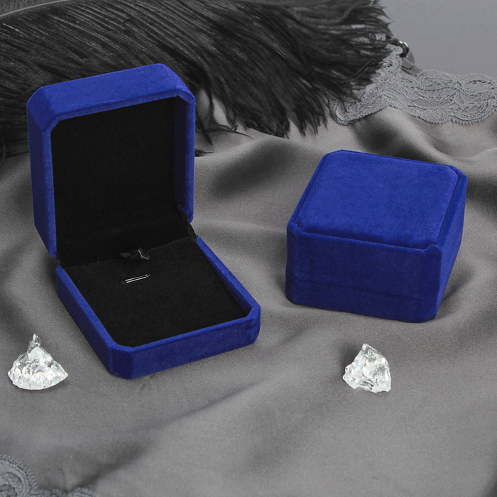 Футляр под кулон "Геометрия", 8*7*4, цвет синий