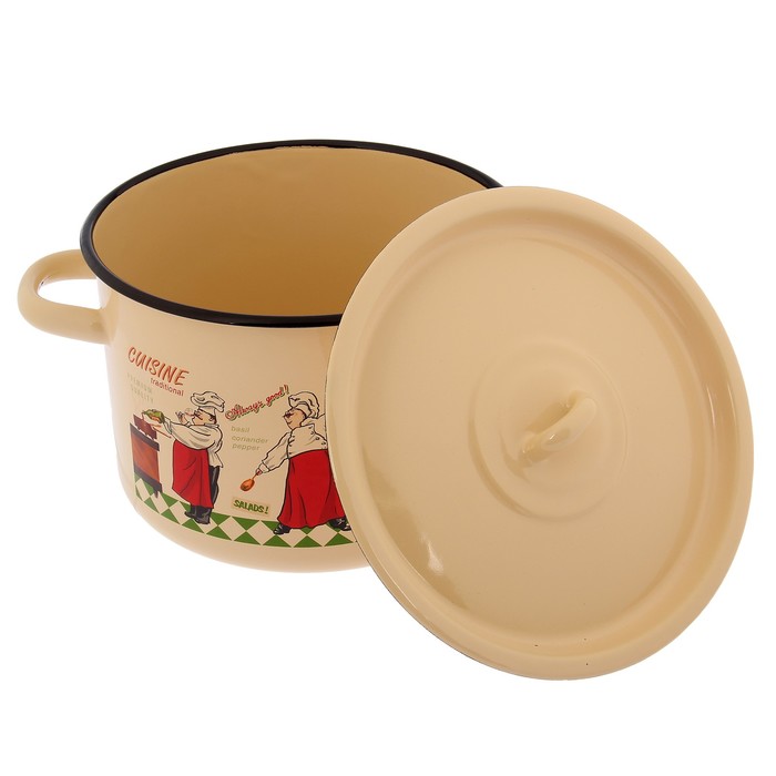 Набор кастрюль "Повара", 3 предмета: 2,9 л, 4,5 л, 7 л, цвет кремовый