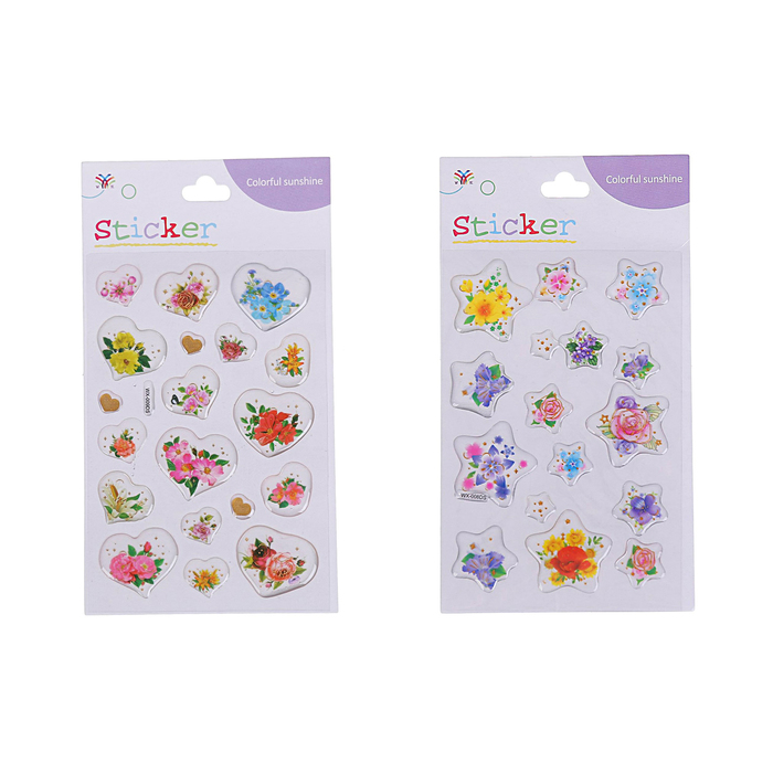 Наклейка пластик "Цветы" МИКС 19х11 см