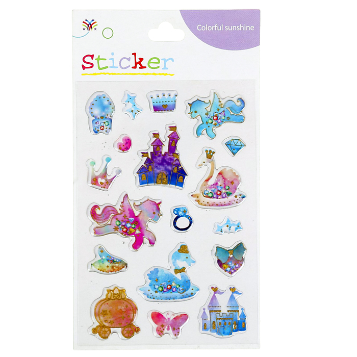 Наклейка пластик "Единороги" МИКС 19х11 см