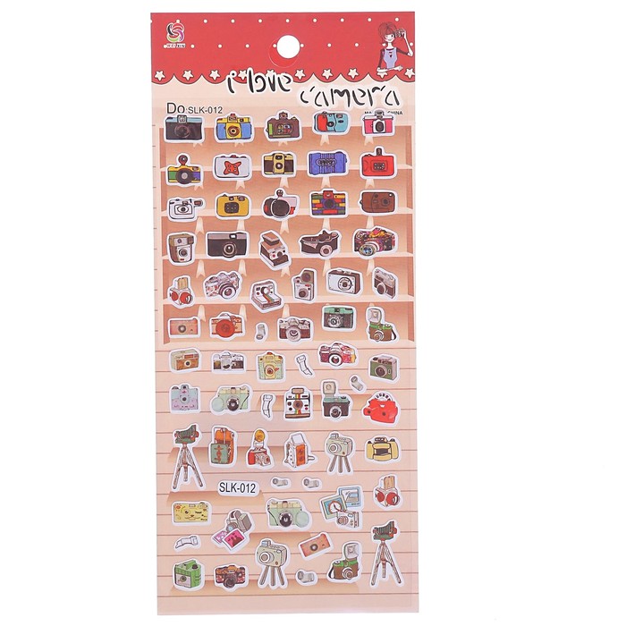 Наклейка пластик "Я люблю камеру" МИКС 22,5х10 см