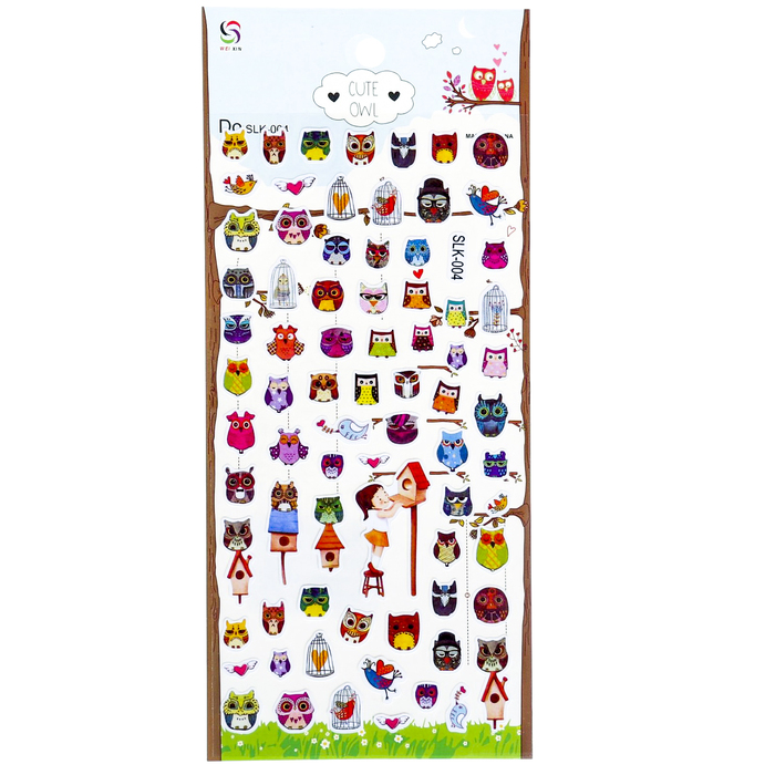 Наклейка пластик "Совушки"  22,5х10 см