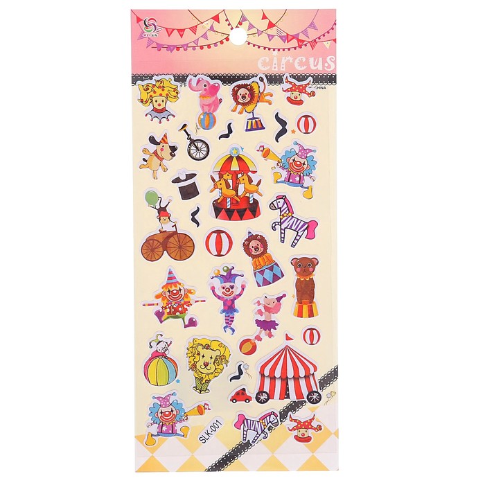 Наклейка пластик "Цирк" МИКС 22,5х10 см