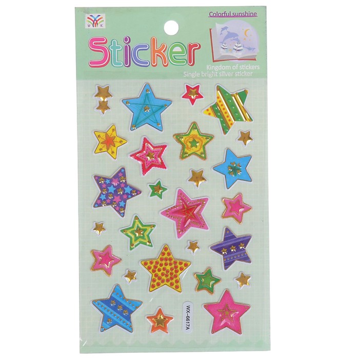 Наклейка пластик с золотой обводкой "Космос" МИКС 18,5х10,5 см