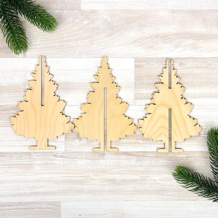 Сувенир новогодний "Ель" тройная неокрашенная