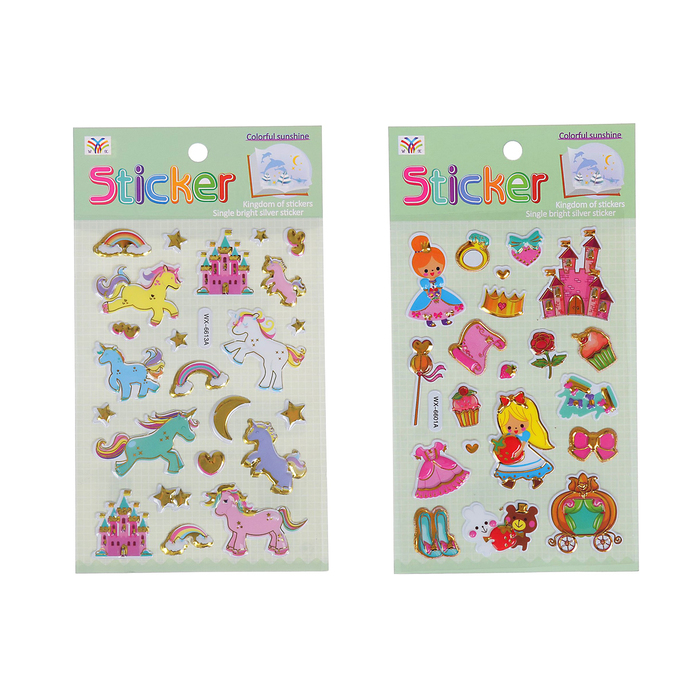 Наклейка пластик с золотой обводкой "Сказка" МИКС 18,5х10,5 см