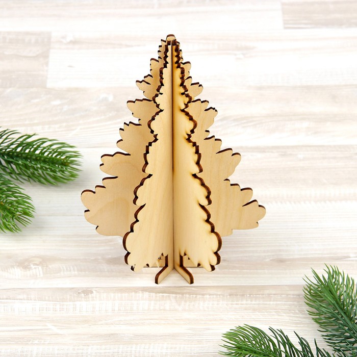 Сувенир новогодний "Ель" тройная неокрашенная 2