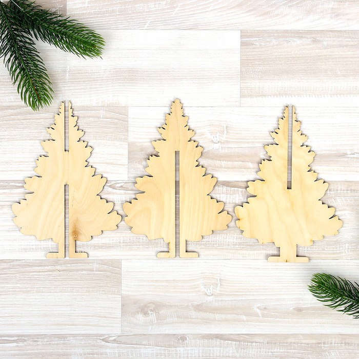 Сувенир новогодний "Ель" тройная неокрашенная 2