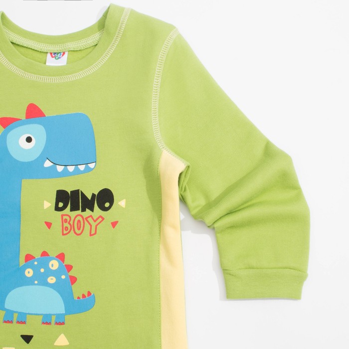 Пижама для мальчика, рост 92 см, цвет зелёный 9226_М