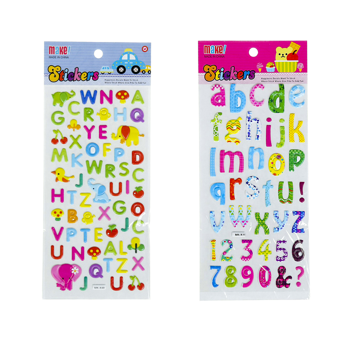 Наклейка пластик мягкая "Буковки" МИКС 24х10 см