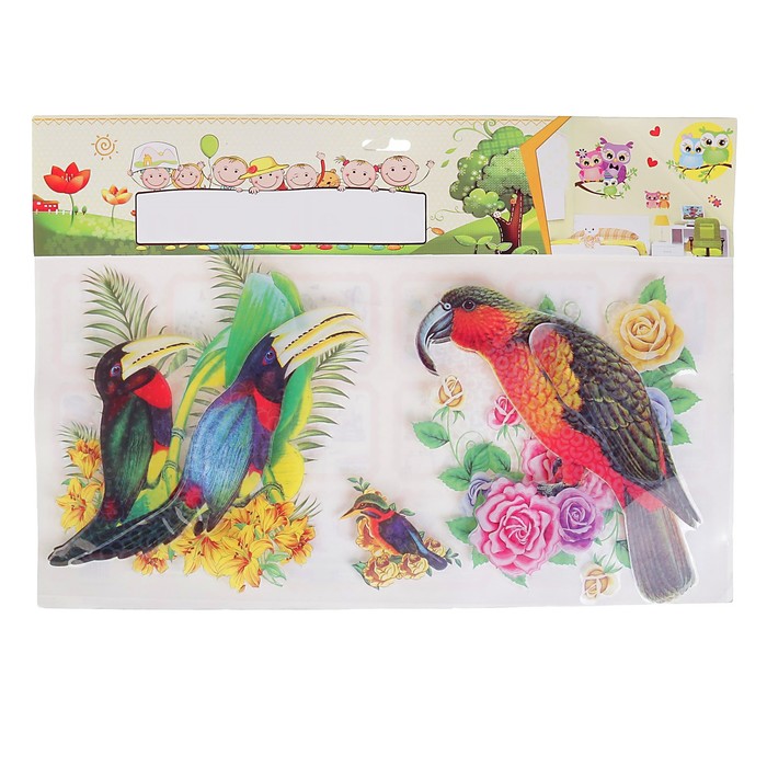Наклейка пластик интерьерная "Туканы" 35х50 см