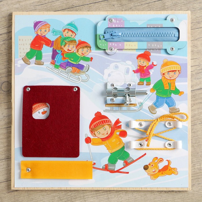 Бизиборд "Зимний городок" 25 х 25 см