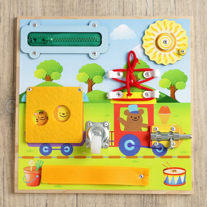 Бизиборд "Паровозик" 25 х 25 см
