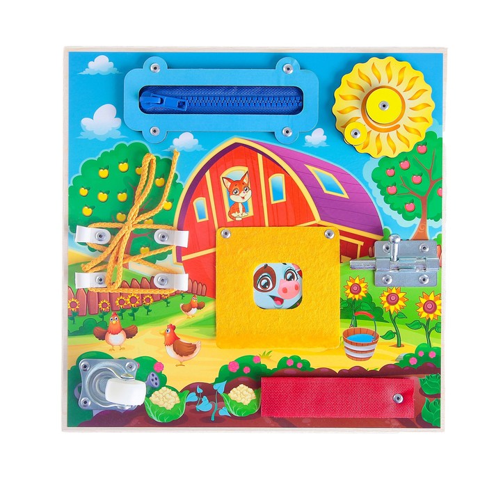 Бизиборд "Солнечная ферма" 25 х 25 см