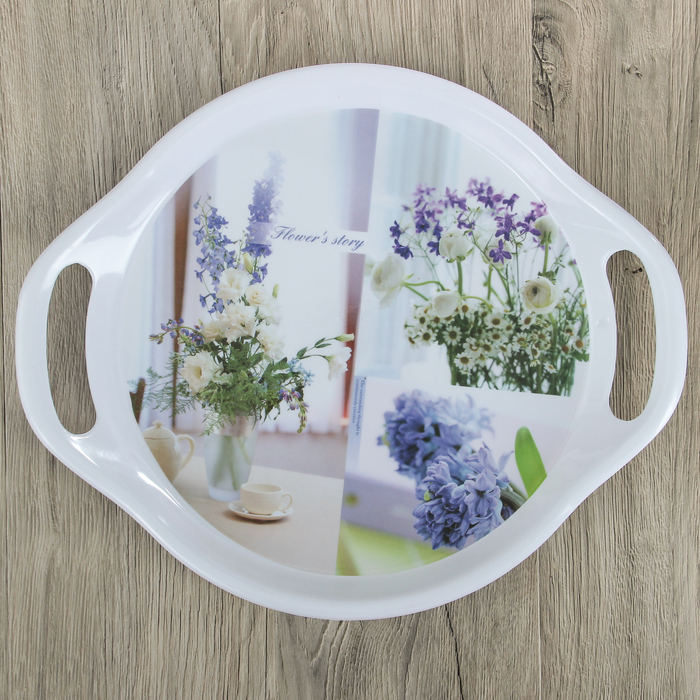 Поднос круглый 41х34х2 см "Адан", цвета МИКС