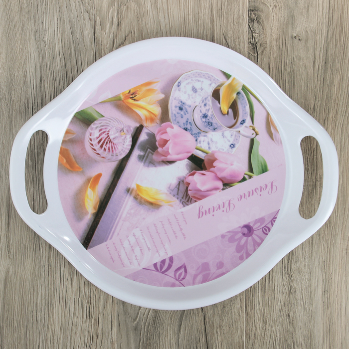 Поднос круглый 41х34х2 см "Адан", цвета МИКС