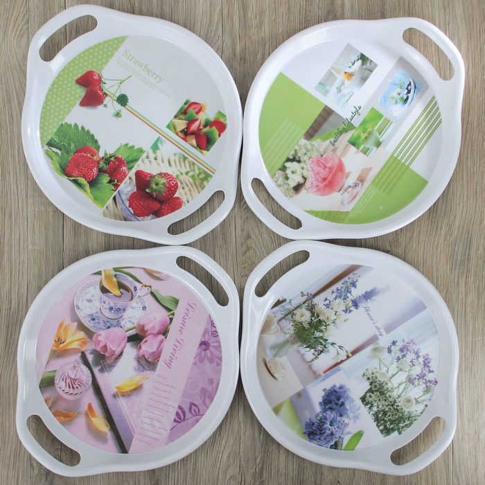 Поднос круглый 41х34х2 см "Адан", цвета МИКС