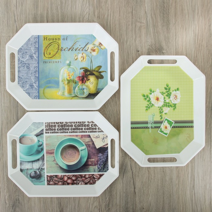 Поднос 38х29х2,5 см "Доминго", цвета МИКС