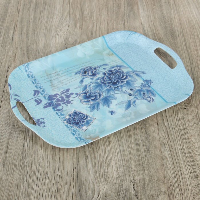 Поднос прямоугольный 41х29х2,5 см "Кайо", цвета МИКС