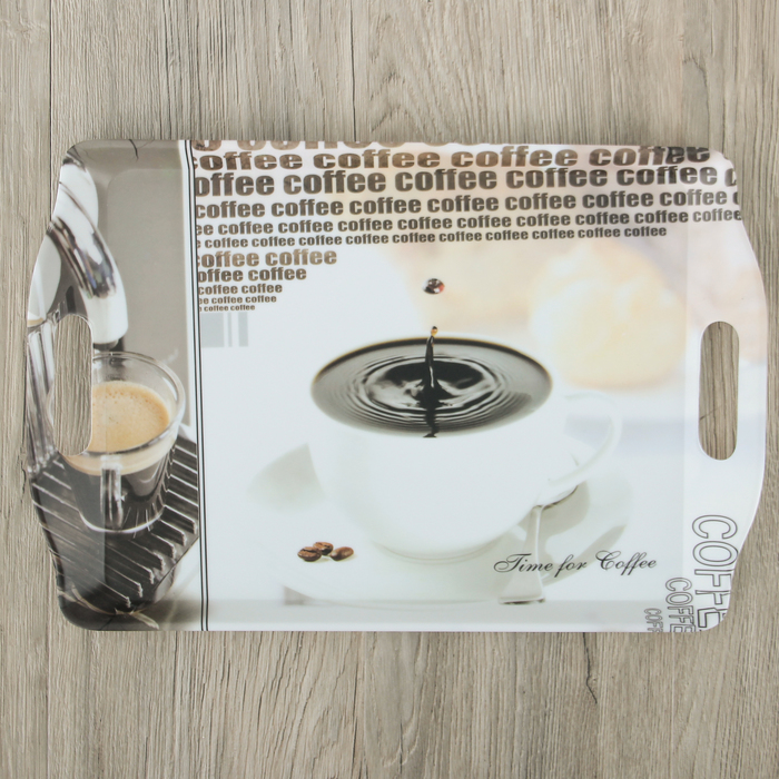 Поднос прямоугольный 38х25х2 см "Время кофе", цвета МИКС