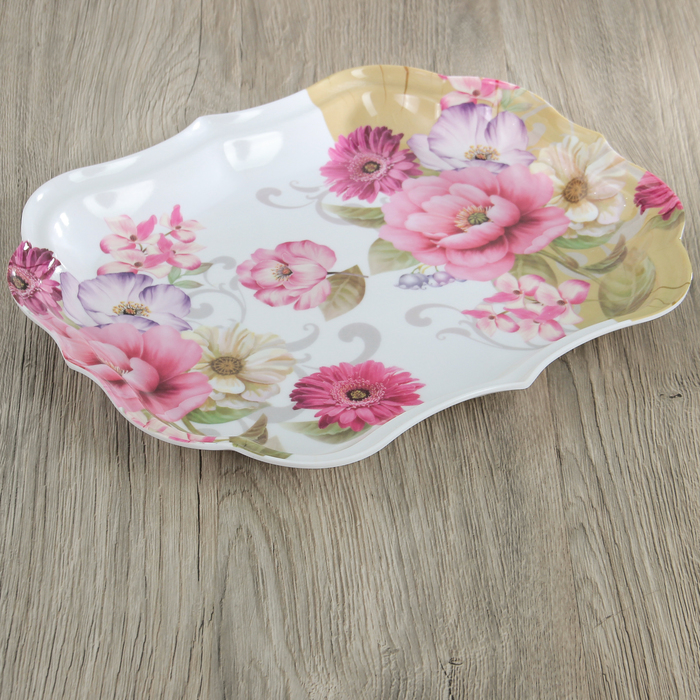 Поднос прямоугольный 35х29х3 см "Яркая эмоция", цвета МИКС