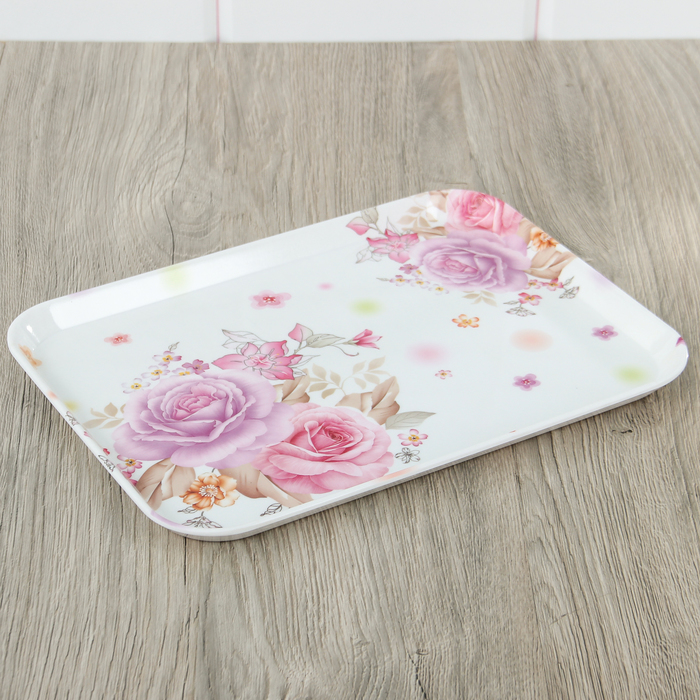 Поднос прямоугольный 34х25х2 см "Ваниль", цвета МИКС