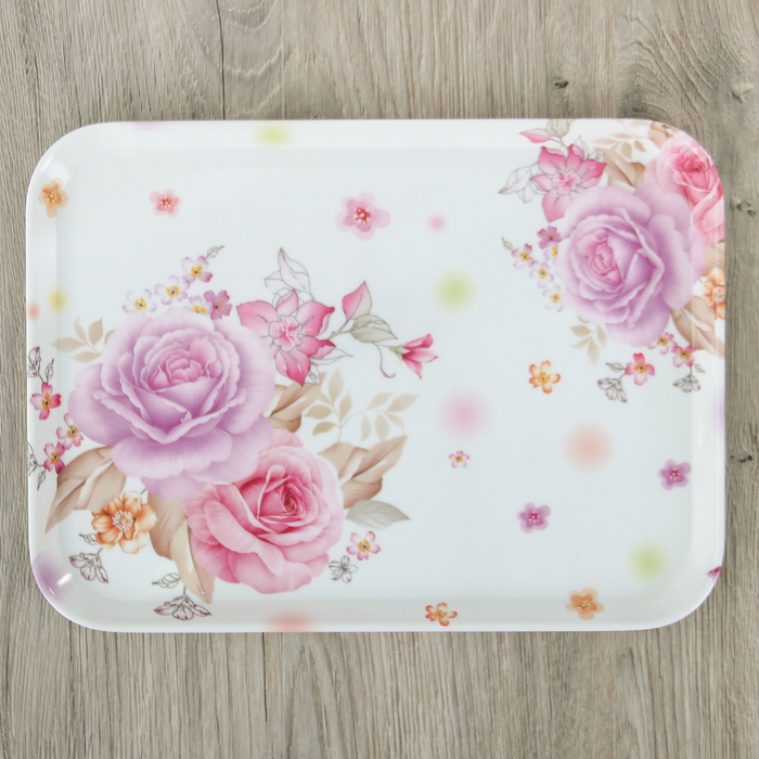 Поднос прямоугольный 34х25х2 см "Ваниль", цвета МИКС