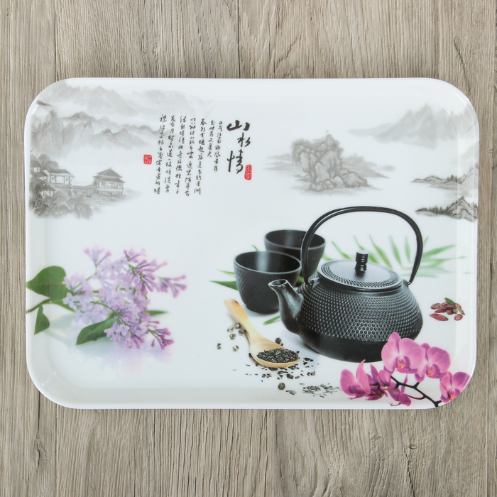 Поднос прямоугольный 34х25х2 см "Ваниль", цвета МИКС