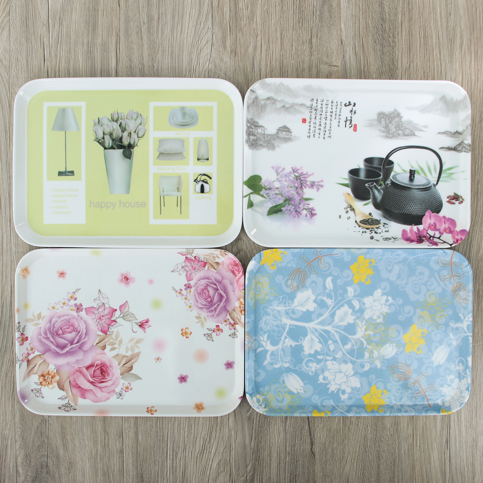 Поднос прямоугольный 34х25х2 см "Ваниль", цвета МИКС