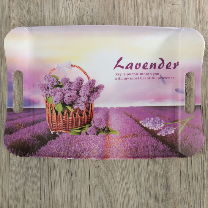 Поднос прямоугольный 37х25х2 см "Лавандовое небо", цвета МИКС