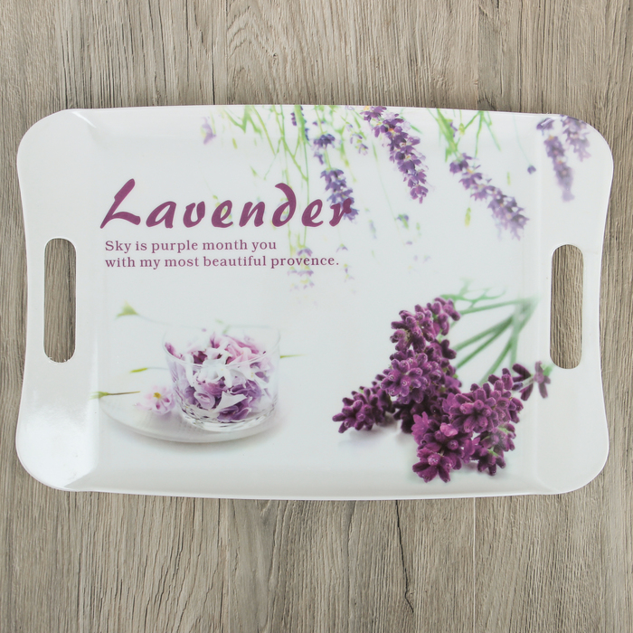 Поднос прямоугольный 37х25х2 см "Лавандовое небо", цвета МИКС