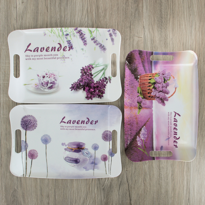 Поднос прямоугольный 37х25х2 см "Лавандовое небо", цвета МИКС