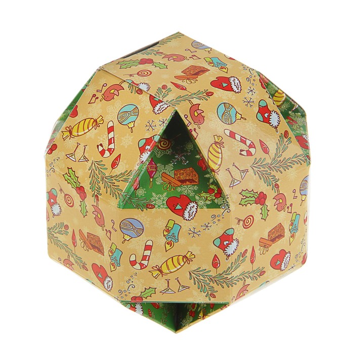 Коробка подарочная "Ёлочные украшения", 12,5 х 12,5 х 12,5 см