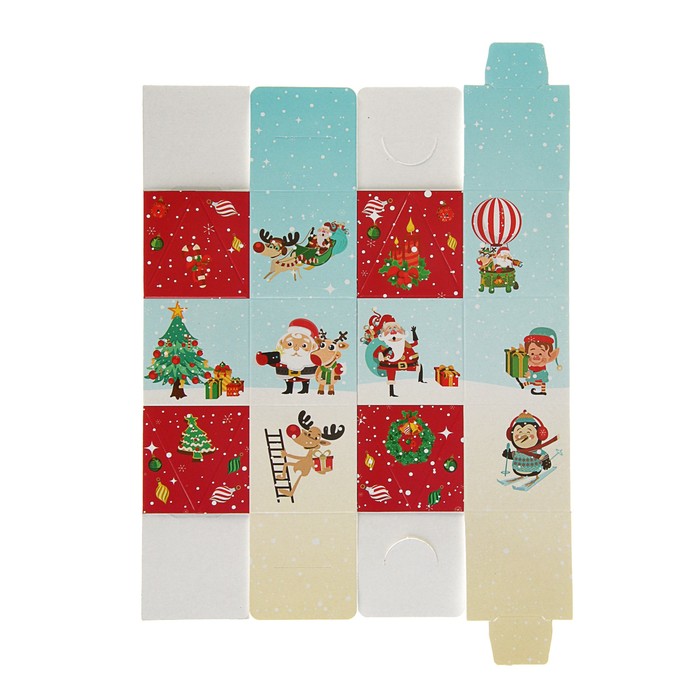 Коробка подарочная "Дед Мороз в пути", 12,5 х 12,5 х 12,5 см