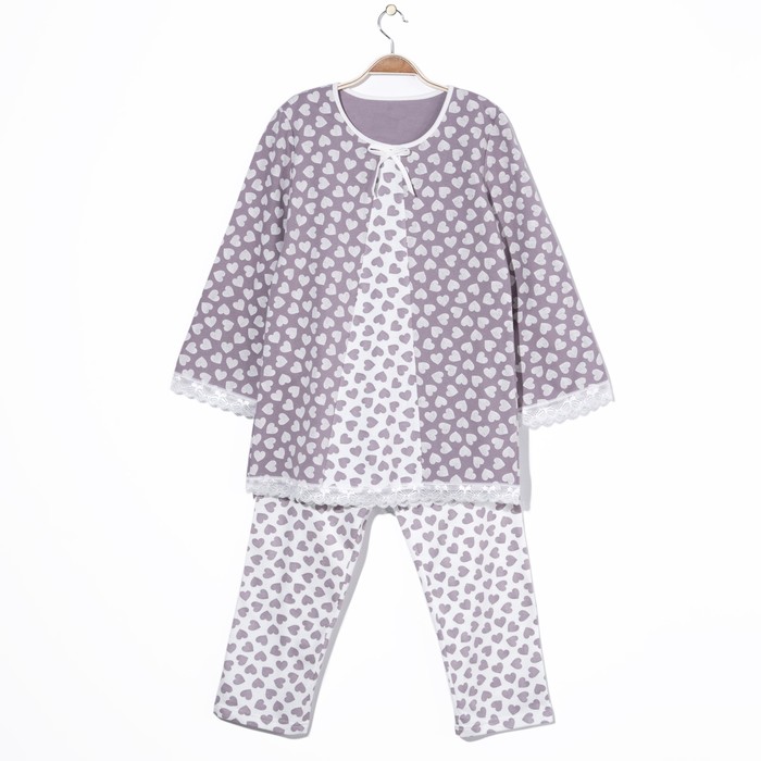 Пижама женская (джемпер, бриджи) Капучино цвет коричневый, р-р 52