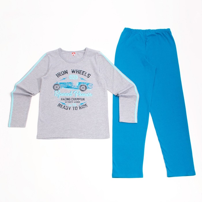 Пижама для мальчика, рост 134 см, цвет серый меланж