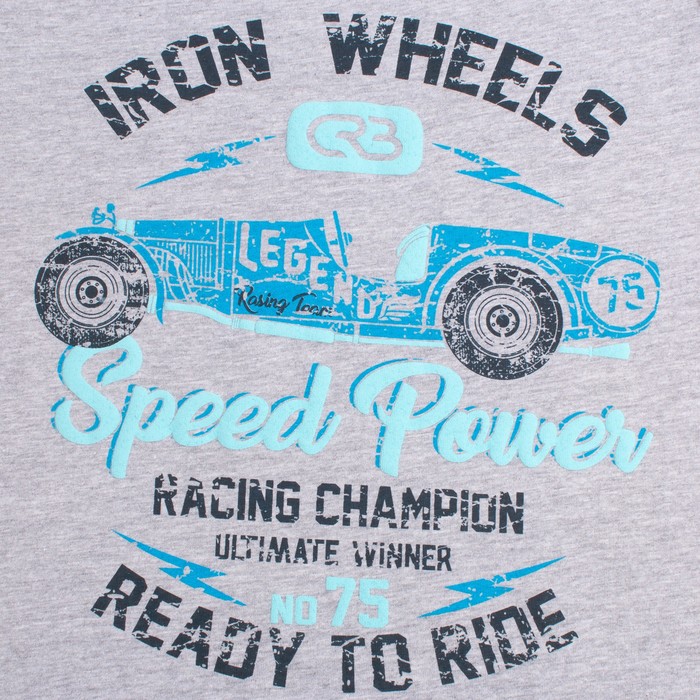 Пижама для мальчика, рост 128 см, цвет серый меланж