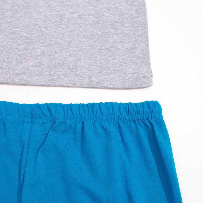 Пижама для мальчика, рост 128 см, цвет серый меланж