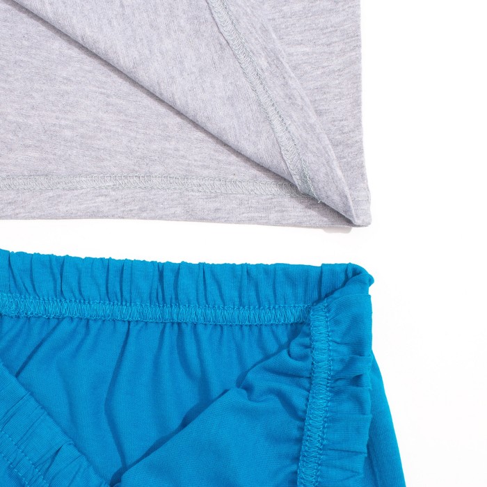 Пижама для мальчика, рост 128 см, цвет серый меланж