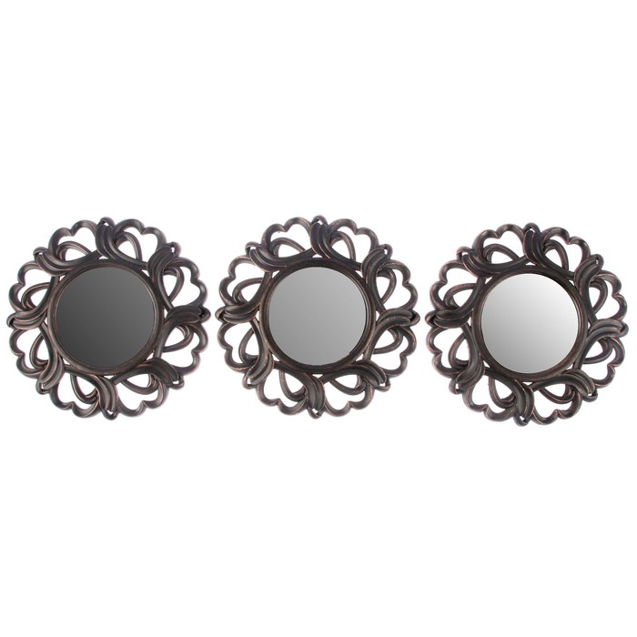 Набор зеркал Интерьер, чёрные 25,4*2,5см