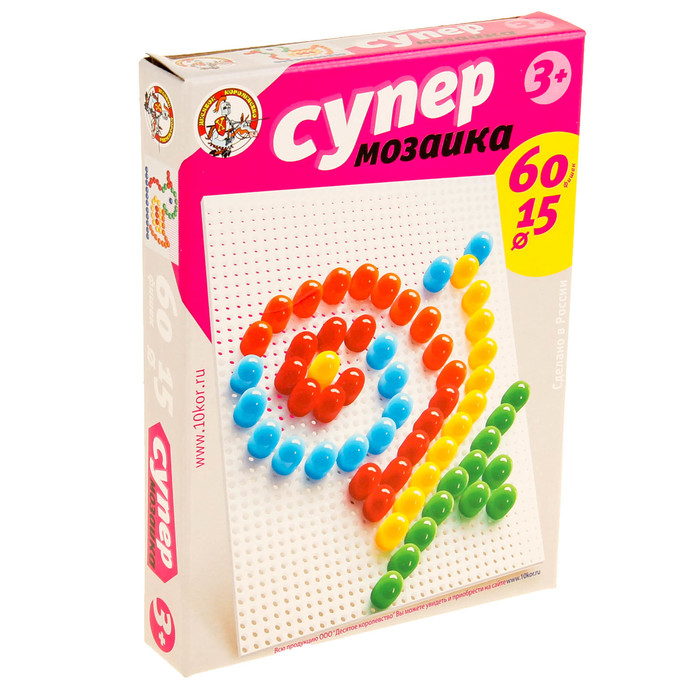 Мозаика «Супер», 60 элементов, диаметр 15 мм